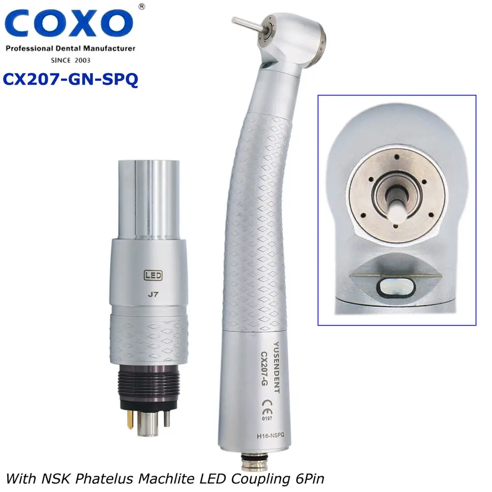 COXO Dental High Speed Turbine Handpiece Standard Head LED Coupling fit NSK
COXO Dental High Speed Turbine Handpiece Standard Head LED Coupling fit NSK