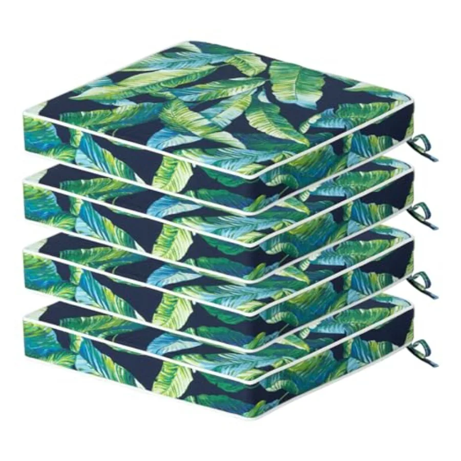 Outdoor Chair Cushions Set of 4 20"x20" Square Seat Pads with Tie Straps and YKK Zippers 30D High-Density Foam Water-Resistant
Outdoor Chair Cushions Set of 4 20"x20" Square Seat Pads with Tie Straps and YKK Zippers 30D High-Density Foam Water-Resistant