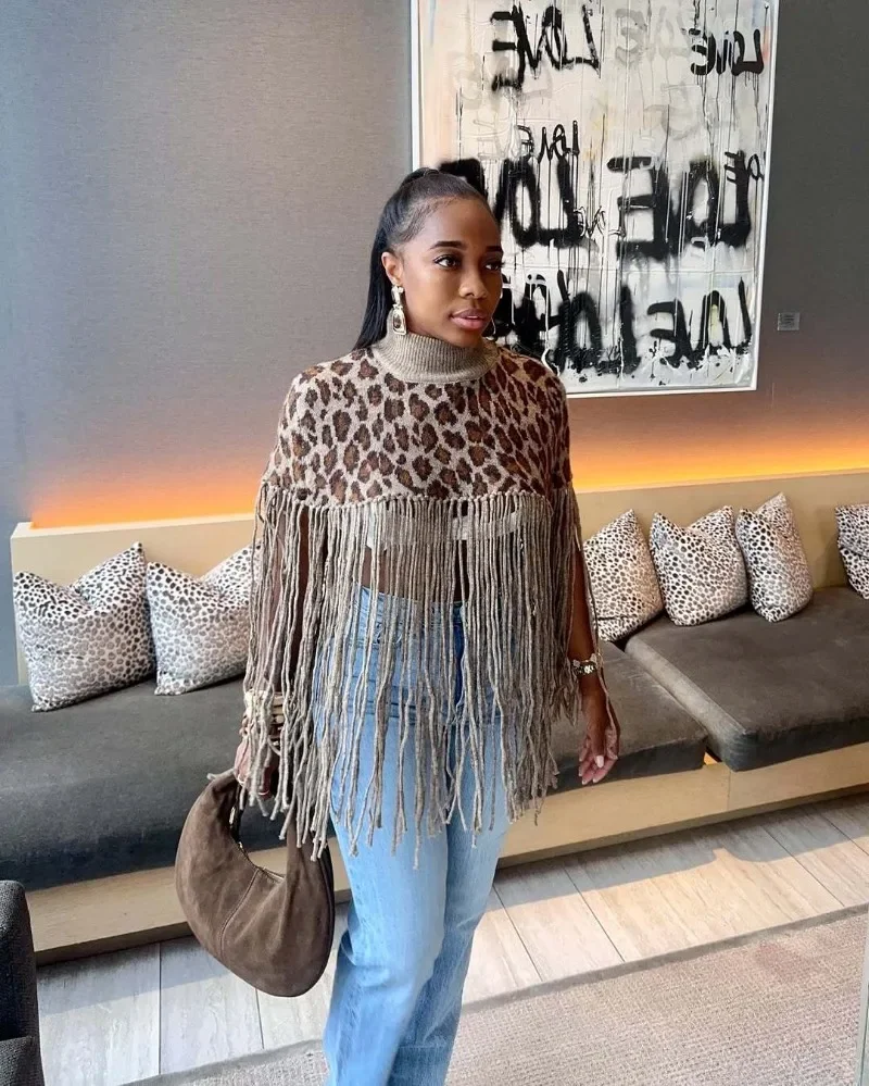 GUWU элегантные женские осенне-зимние уличные пуловеры с леопардовым принтом и кисточками, свитер, повседневные топы 
GUWU элегантные женские осенне-зимние уличные пуловеры с леопардовым принтом и кисточками, свитер, повседневные топы