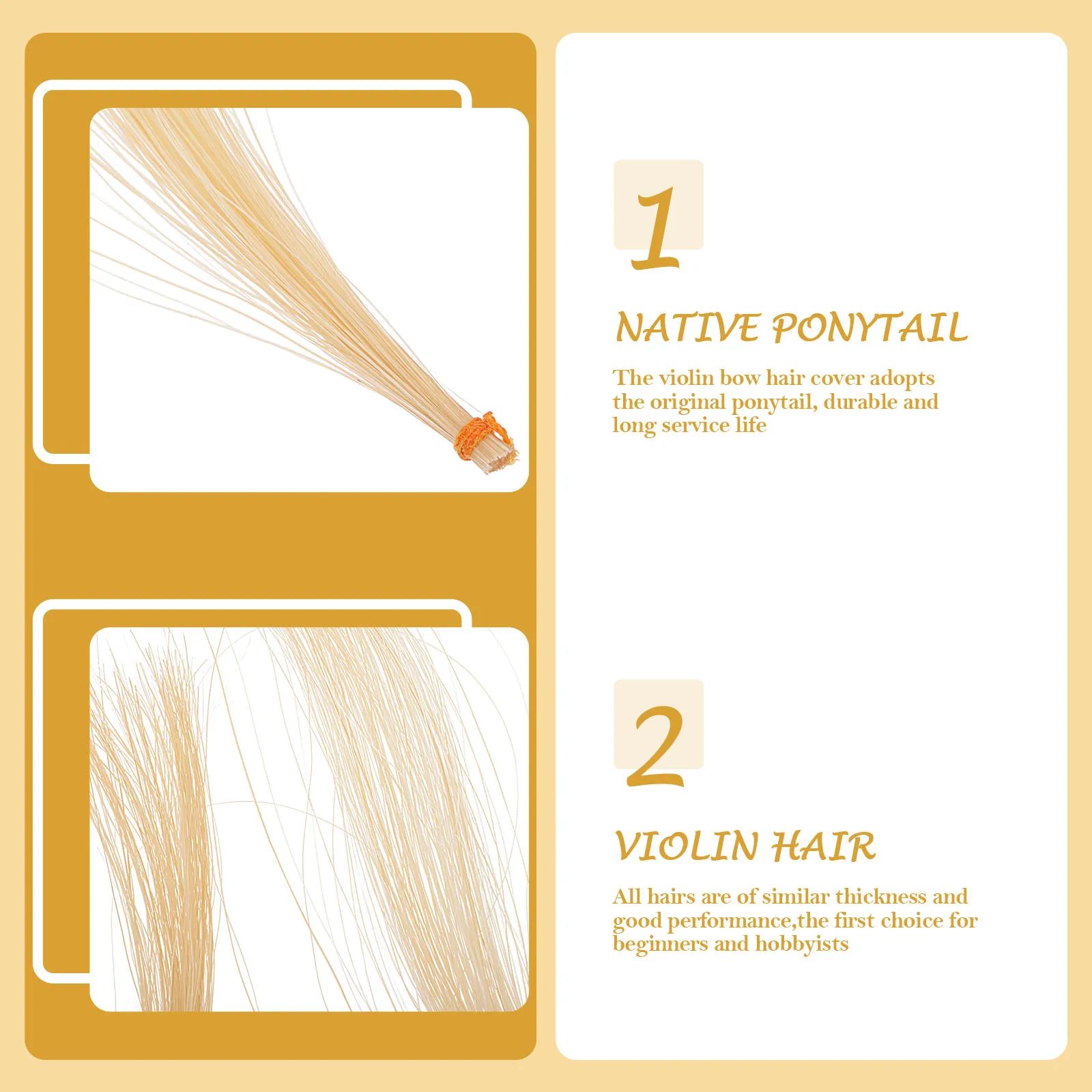 Horsehair Piano Bow String Full Size Violin Wall-mounted Practical Yellow Ponytail Accessories
Horsehair Piano Bow String Full Size Violin Wall-mounted Practical Yellow Ponytail Accessories