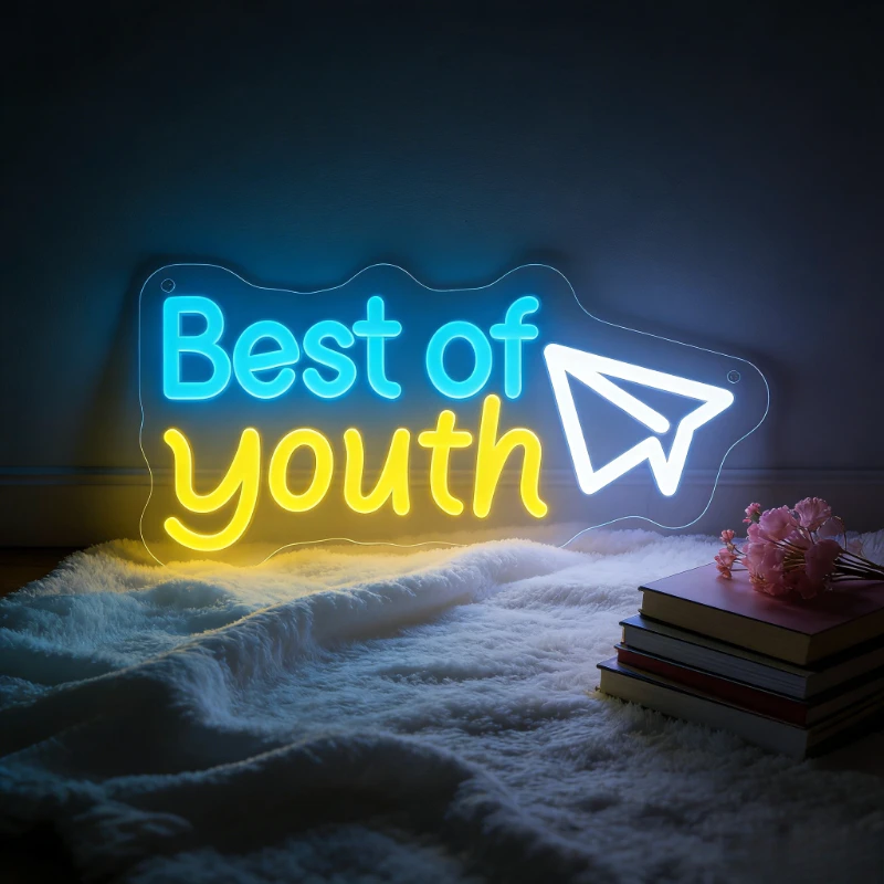 Best of Youth Neon Sign LED Night Light with Paper Plane for Kids Teen Boys Room Bedroom Dorm Decoration USB Powered
Best of Youth Neon Sign LED Night Light with Paper Plane for Kids Teen Boys Room Bedroom Dorm Decoration USB Powered