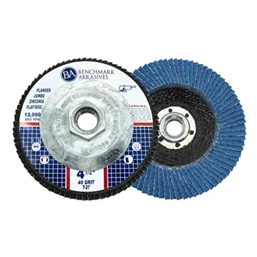 4.5" x 5/8"-11 Premium High Density Jumbo Zirconia Type 27 Flap Discs 4 1/2 for Angle Grinder Sanding Discs Finishing - Grindin
4.5" x 5/8"-11 Premium High Density Jumbo Zirconia Type 27 Flap Discs 4 1/2 for Angle Grinder Sanding Discs Finishing - Grindin