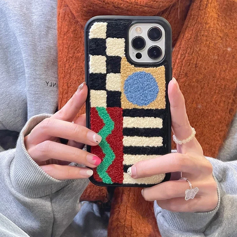 Towel Embroidery Geometric Shapes Anti Drop Phone Cases For Iphone 16 15 14 13 Pro Max Plush Phone Cover For Simple Style Fundas
Towel Embroidery Geometric Shapes Anti Drop Phone Cases For Iphone 16 15 14 13 Pro Max Plush Phone Cover For Simple Style Fundas