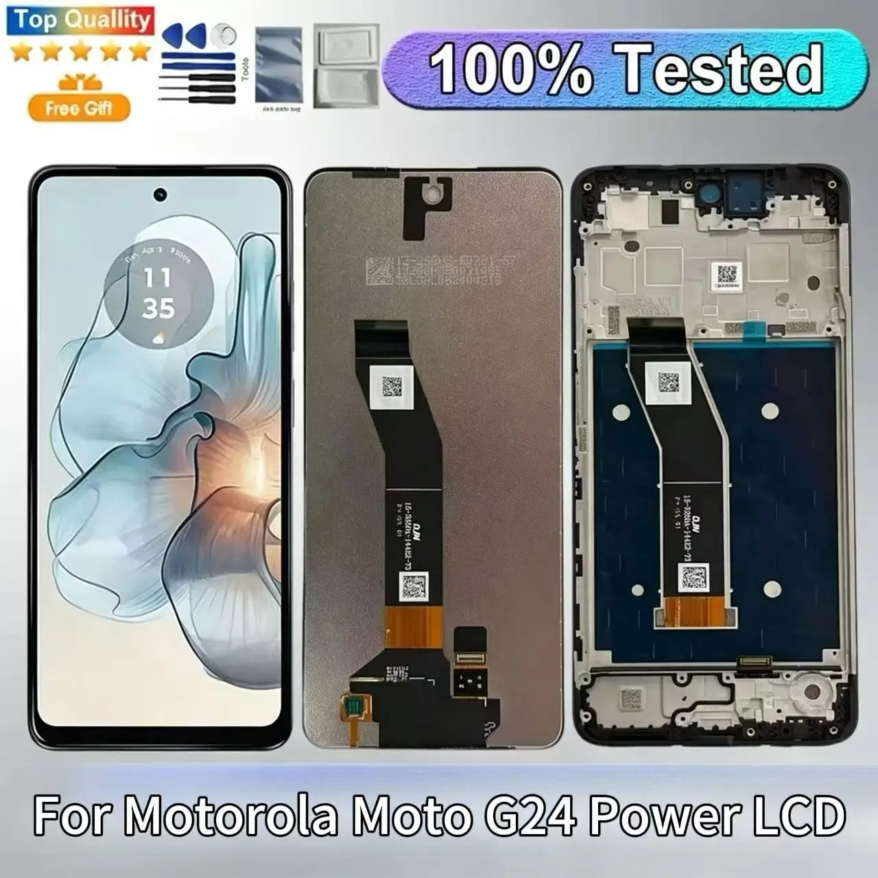6.56 Inch Full LCD Touch Screen Digitizer Complete Assembly With Front Frame For Motorola Moto G24 Power Repair Part
6.56 Inch Full LCD Touch Screen Digitizer Complete Assembly With Front Frame For Motorola Moto G24 Power Repair Part
