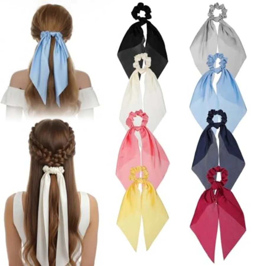 8 PCS Bow Hair Scrunchies for Women Girls, Solid Satin Hair Ties Knotted Elastic Bow Silk Scrunchies Hairs Ribbon Hairs Scarf P
8 PCS Bow Hair Scrunchies for Women Girls, Solid Satin Hair Ties Knotted Elastic Bow Silk Scrunchies Hairs Ribbon Hairs Scarf P