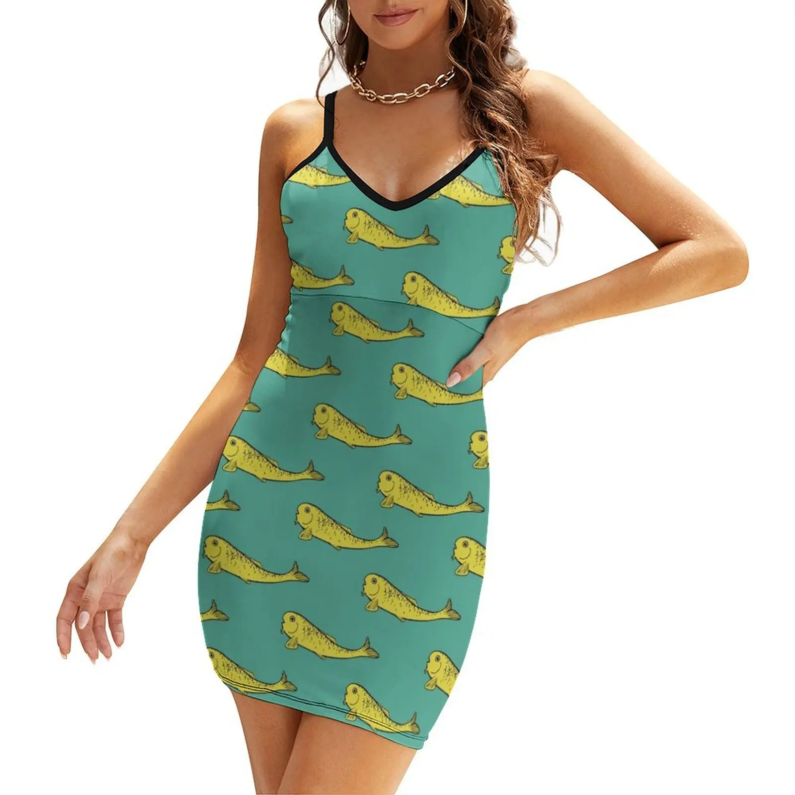 Yellow Fish Pattern Sling Dress party dress women elegant luxury summer women's suit
Yellow Fish Pattern Sling Dress party dress women elegant luxury summer women's suit