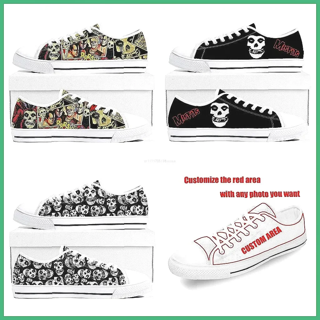 Custom Misfits Skull Canvas Sneakers | DIY Personalized Lace-Up Shoes for Men & Women
Custom Misfits Skull Canvas Sneakers | DIY Personalized Lace-Up Shoes for Men & Women