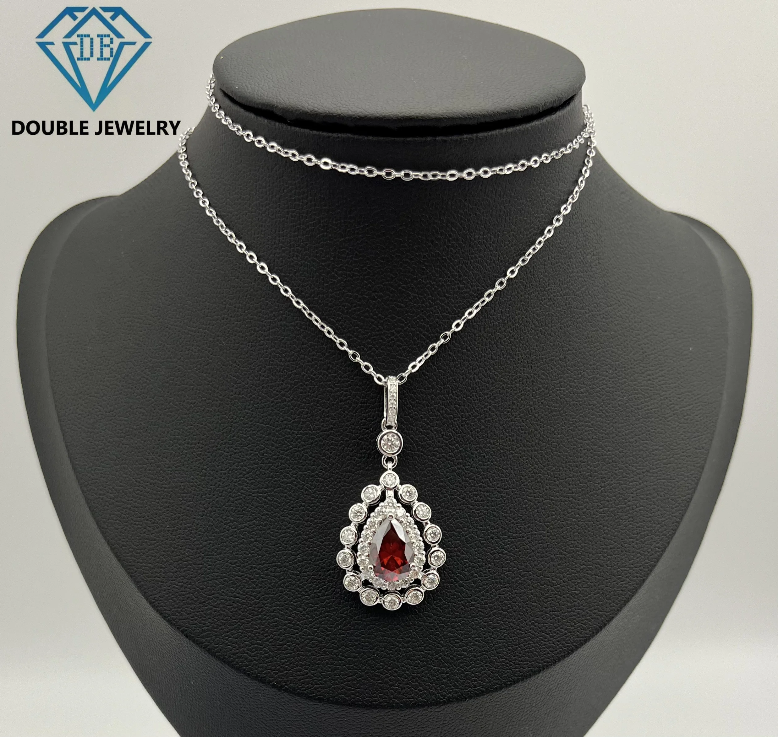 Double Jewelry Elegant 2ct Dark Red moissanite pendant necklace for women luxury jewelry S925 sterling silver wedding party gift
Double Jewelry Elegant 2ct Dark Red moissanite pendant necklace for women luxury jewelry S925 sterling silver wedding party gift