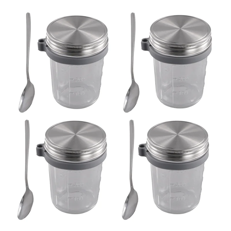 FO-Mason Jars For Overnight Oats 4 Pack 350Ml Overnight Oats Jar With Spoons & Airtight Stainless Steel Lids Breakfast Pots
FO-Mason Jars For Overnight Oats 4 Pack 350Ml Overnight Oats Jar With Spoons & Airtight Stainless Steel Lids Breakfast Pots