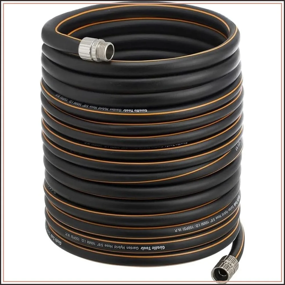 5/8" Heavy Duty No Kink Garden Hose, 100ft, 600 PSI, Flexible & Leakproof
5/8" Heavy Duty No Kink Garden Hose, 100ft, 600 PSI, Flexible & Leakproof