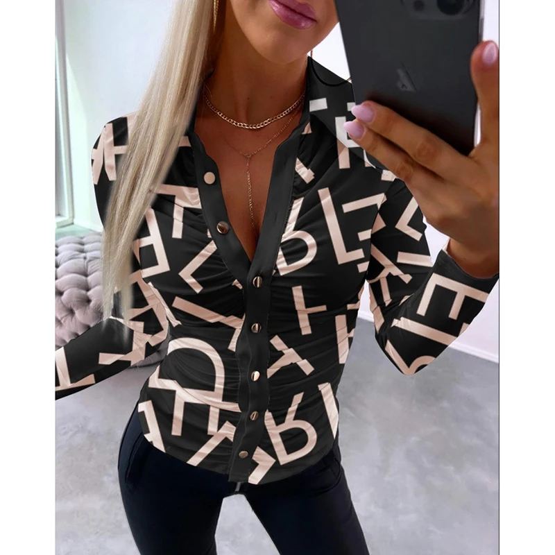 Autumn Vintage Print Blouse Women Turn Dwon Collar Long Sleeve Button Shirts For Women Spring Casual Tops 2023
Autumn Vintage Print Blouse Women Turn Dwon Collar Long Sleeve Button Shirts For Women Spring Casual Tops 2023