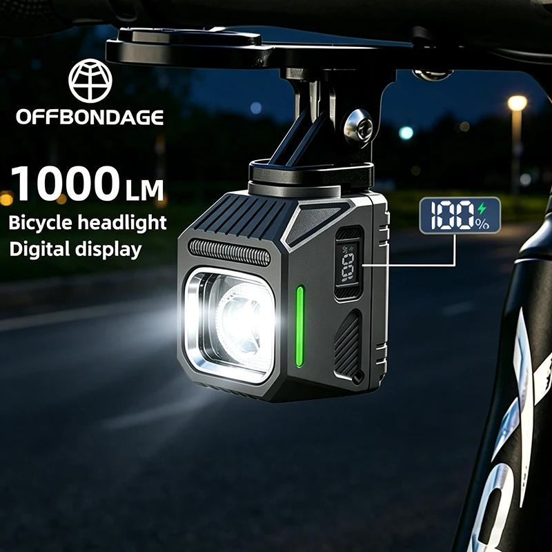 OFFBONDAGE 1000Lumens Bike Light Front MTB Road Bicycle Headlight Type-c Charging Cycling Hanging Lamp Mountain Bike Accessories
OFFBONDAGE 1000Lumens Bike Light Front MTB Road Bicycle Headlight Type-c Charging Cycling Hanging Lamp Mountain Bike Accessories