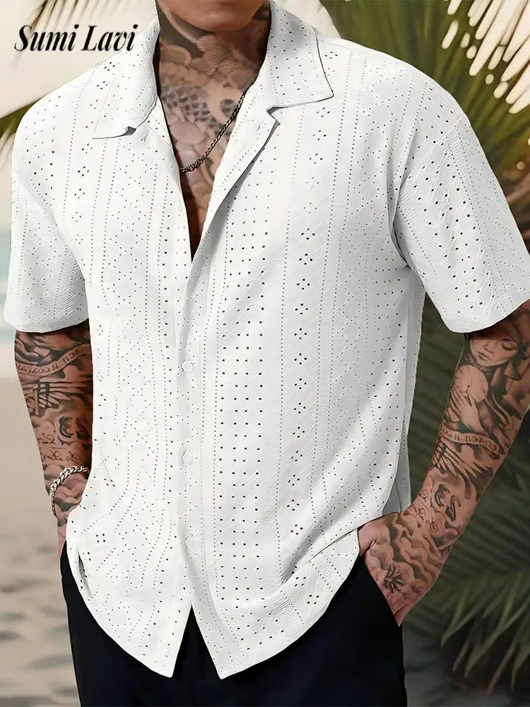 2025 Spring Summer Beach Casual Shirts Men Knitting Short Sleeve Button Lapel Cardigan Tops Mens Fashion Knitted Shirt Cardigan
2025 Spring Summer Beach Casual Shirts Men Knitting Short Sleeve Button Lapel Cardigan Tops Mens Fashion Knitted Shirt Cardigan