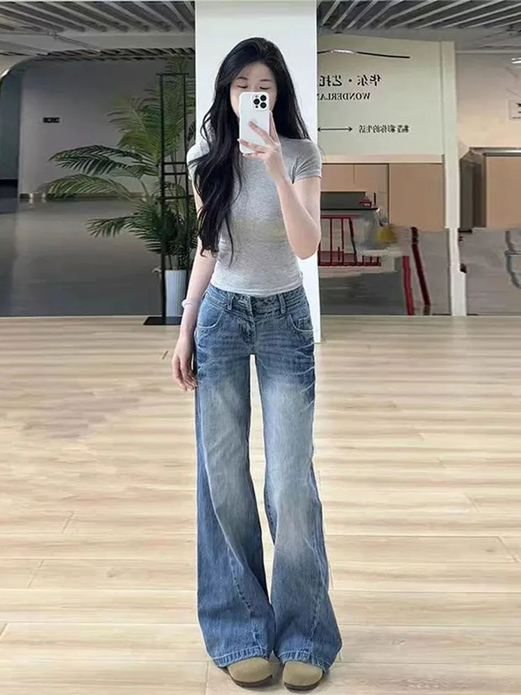Low Waist Bell Bottom Jeans Women's Retro American Style Spring Autumn New High Street Slimming Non Fitting Floor Length Pants
Low Waist Bell Bottom Jeans Women's Retro American Style Spring Autumn New High Street Slimming Non Fitting Floor Length Pants