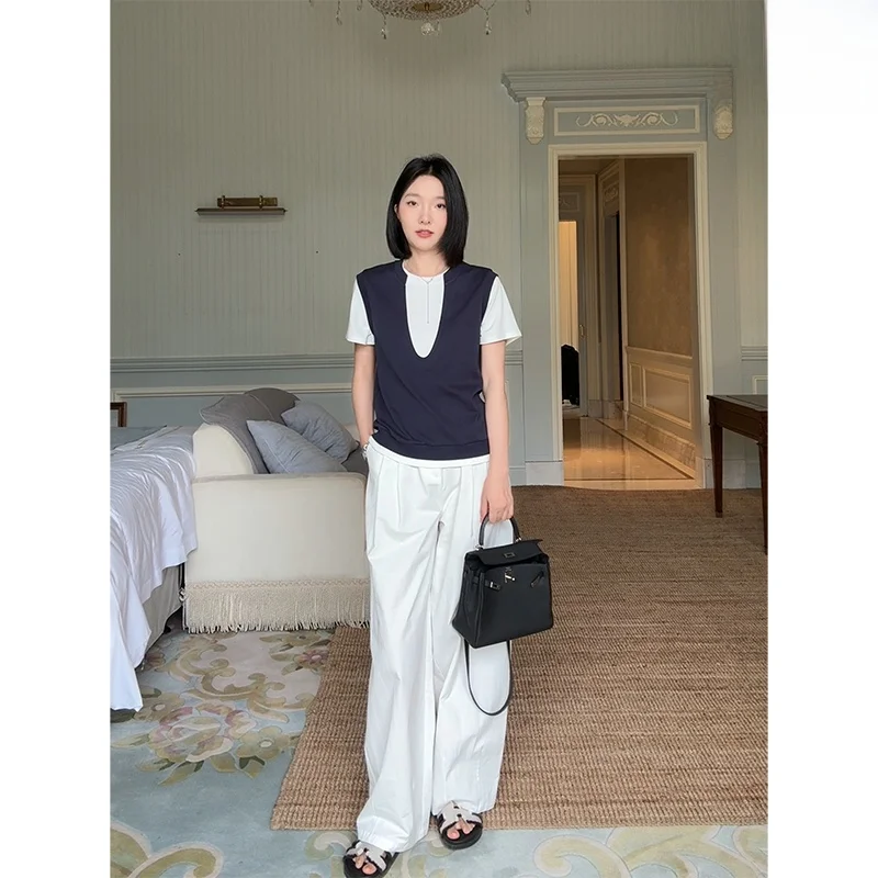 Футболка Co99 Cotton Design Sensation Color Block с коротким рукавом, летний топ, универсальные широкие брюки, модный повседневный стиль
Футболка Co99 Cotton Design Sensation Color Block с коротким рукавом, летний топ, универсальные широкие брюки, модный повседневный стиль