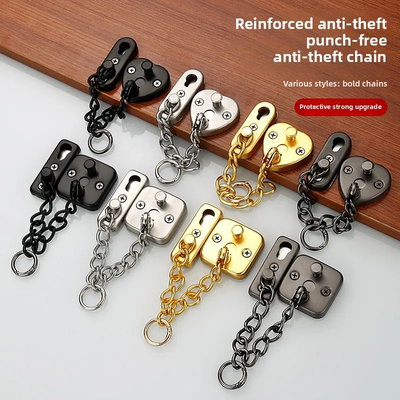 Stainless Steel Anti-theft Chain, Hotel Room Door Bolt, No Drilling Button, Limited Anti-theft Pin
Stainless Steel Anti-theft Chain, Hotel Room Door Bolt, No Drilling Button, Limited Anti-theft Pin