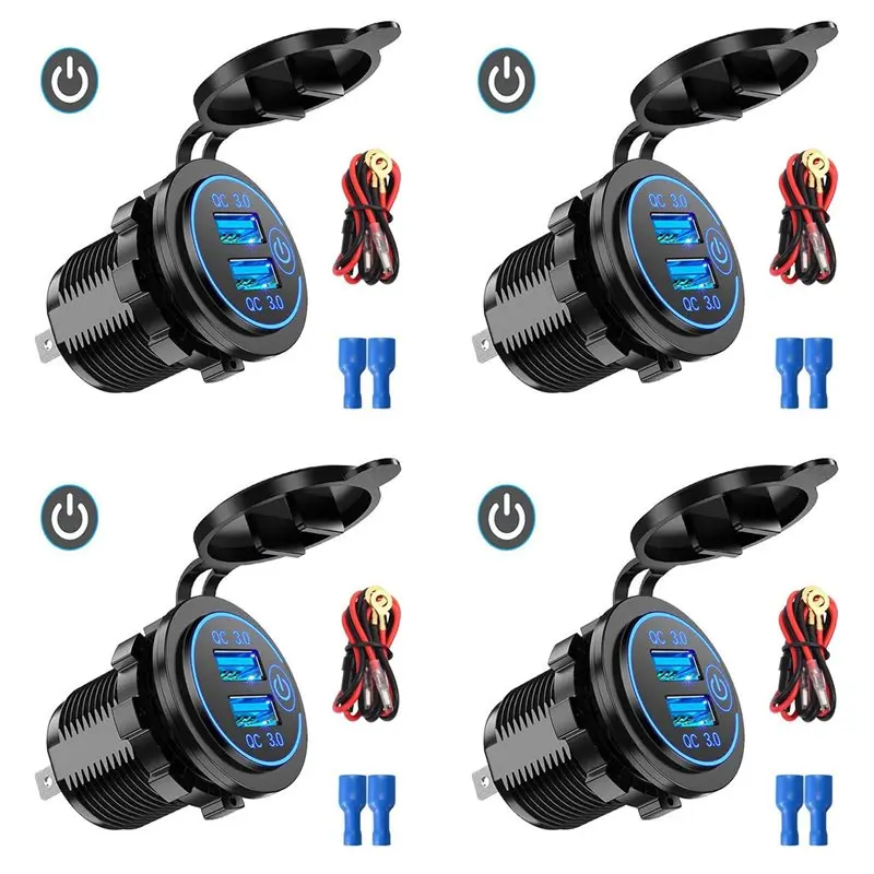 A13Z-4X QC3.0 Quick Charge Socket Car Dual USB 12V-24V-Cigarette-Lighter With Swith Touch Switch For Phone Ipad
A13Z-4X QC3.0 Quick Charge Socket Car Dual USB 12V-24V-Cigarette-Lighter With Swith Touch Switch For Phone Ipad