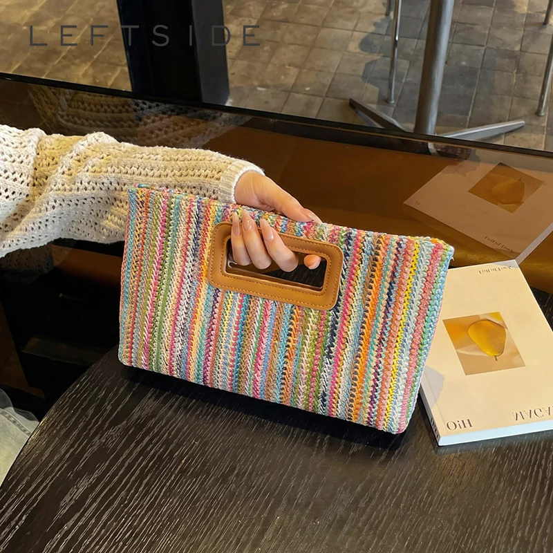 Handwoven Rainbow Striped Straw Clutch Bag for Women Hollow Out Top Short Handle Summer Beach Tote 2026 New Crossbody Bags
Handwoven Rainbow Striped Straw Clutch Bag for Women Hollow Out Top Short Handle Summer Beach Tote 2026 New Crossbody Bags