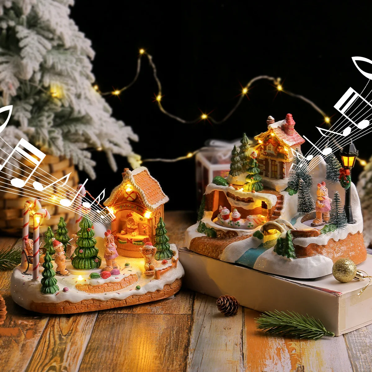 Glow spinning gingerbread man train music box ornament resin lights christmas tree igloo christmas gift
Glow spinning gingerbread man train music box ornament resin lights christmas tree igloo christmas gift