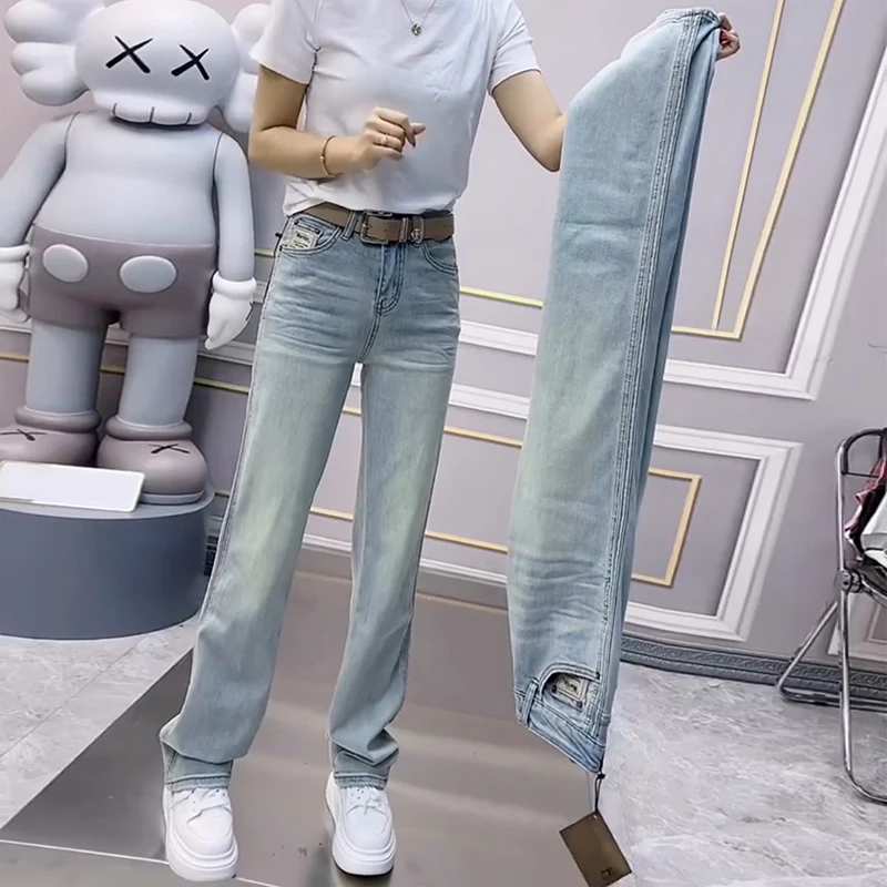 Oversized straight tube denim jeans for women's summer slim 2023 new slimming mop pants with ice silk wide legs
Oversized straight tube denim jeans for women's summer slim 2023 new slimming mop pants with ice silk wide legs