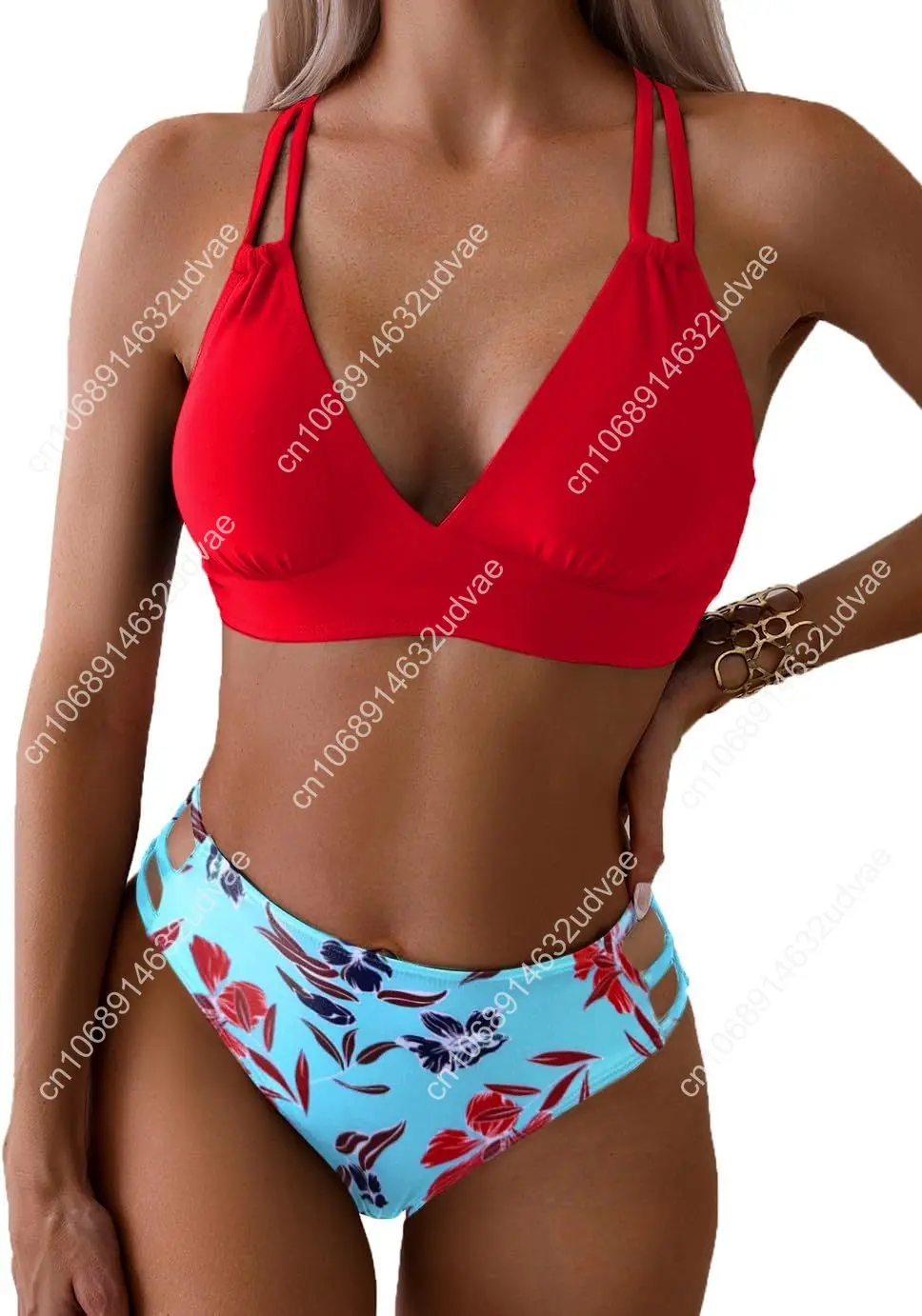 Tainehs Women's Push Up V Neck Bikini Sets Criss Cross Back Two Piece Bathing Suit
Tainehs Women's Push Up V Neck Bikini Sets Criss Cross Back Two Piece Bathing Suit