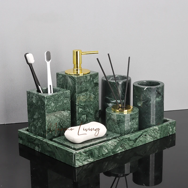 Индийский зеленый натуральный мрамор аксессуары для ванной комнаты Ретро дозатор мыла мыльница держатель зубной щетки коробка для салфеток набор для ванной комнаты
Индийский зеленый натуральный мрамор аксессуары для ванной комнаты Ретро дозатор мыла мыльница держатель зубной щетки коробка для салфеток набор для ванной комнаты