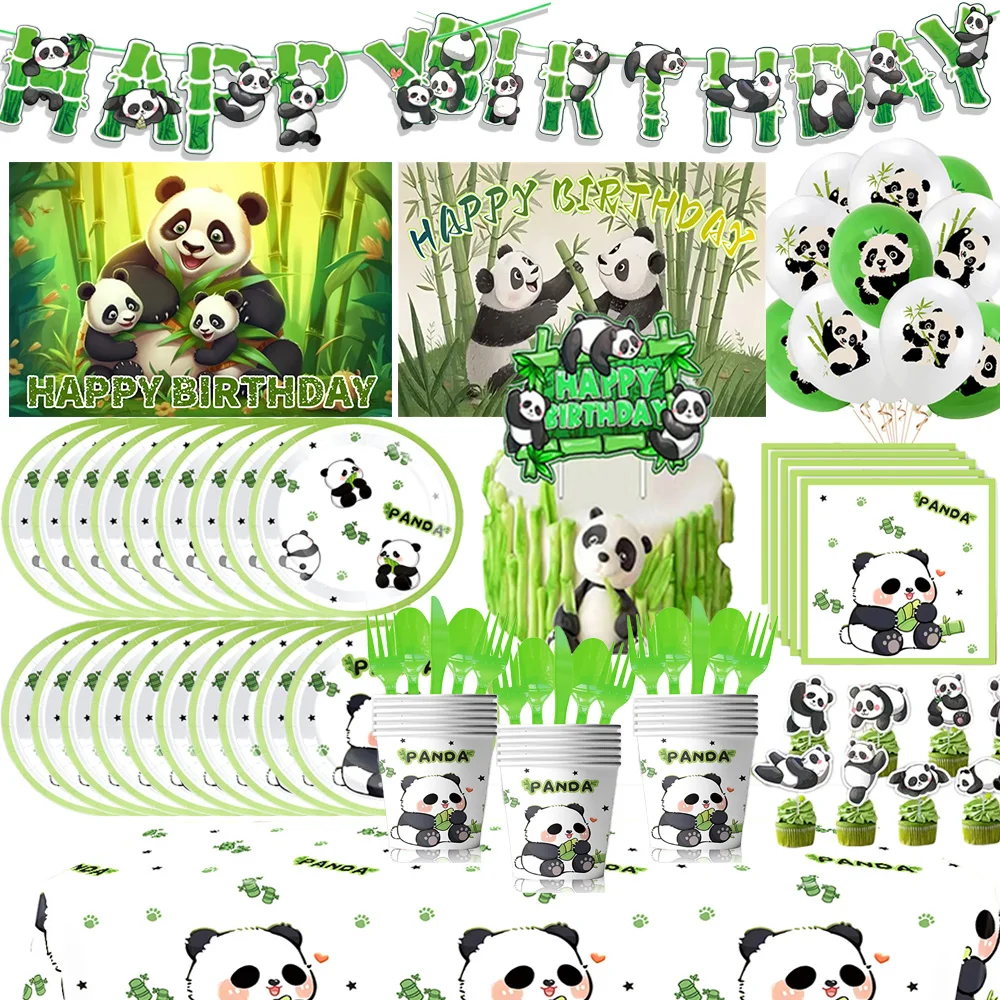 Cute Panda Theme Child Birthday Party Supplies Disposable Tableware Cartoon Animal Balloon Plate Napkin Bamboo Backdrop Kid Gift
Cute Panda Theme Child Birthday Party Supplies Disposable Tableware Cartoon Animal Balloon Plate Napkin Bamboo Backdrop Kid Gift