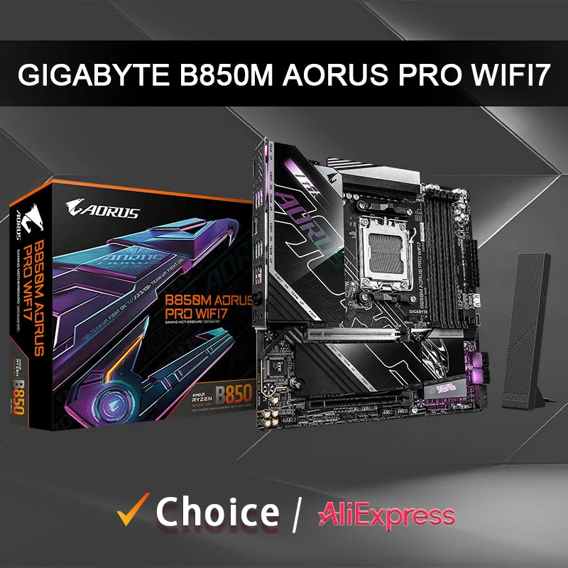 GIGABYTE New B850M AORUS PRO WIFI7 Supports Ryzen 9000 12+2+2 power supply Micro ATX AMD B850 Socket AM5 Motherboard
GIGABYTE New B850M AORUS PRO WIFI7 Supports Ryzen 9000 12+2+2 power supply Micro ATX AMD B850 Socket AM5 Motherboard