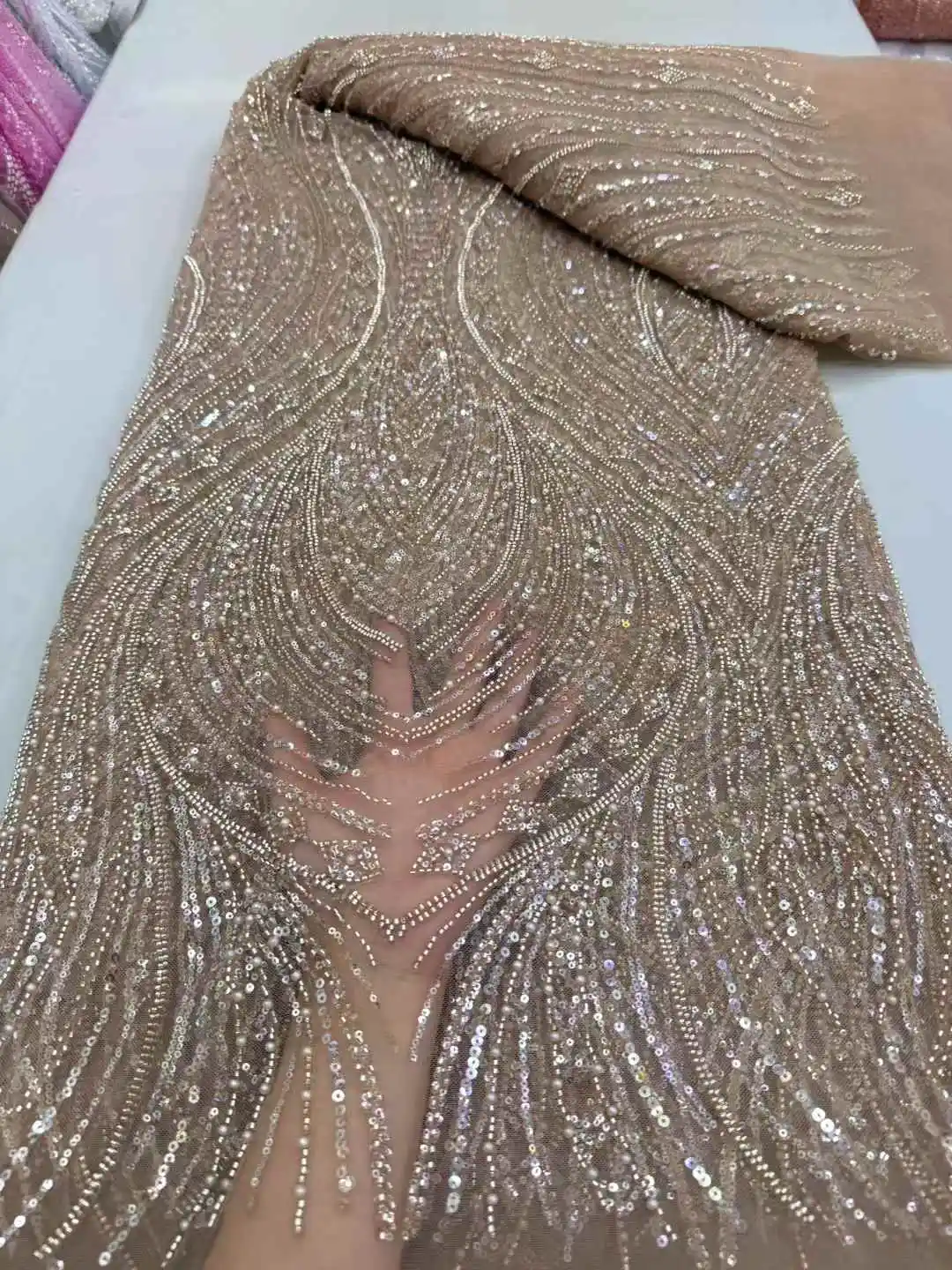 2025 New African French Nigerian High End Lace Fabric With Beads Sequins Mesh for Embroidery Wedding Party Bride Sewing Dress
2025 New African French Nigerian High End Lace Fabric With Beads Sequins Mesh for Embroidery Wedding Party Bride Sewing Dress