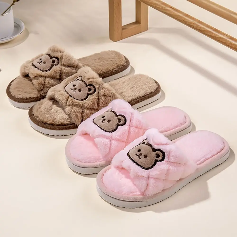 Casual Fluffy Bear Slippers Cartoon Thicken Warm Slippers Winter Anti-Slip Open-toe Flat Shoes Winter
Casual Fluffy Bear Slippers Cartoon Thicken Warm Slippers Winter Anti-Slip Open-toe Flat Shoes Winter