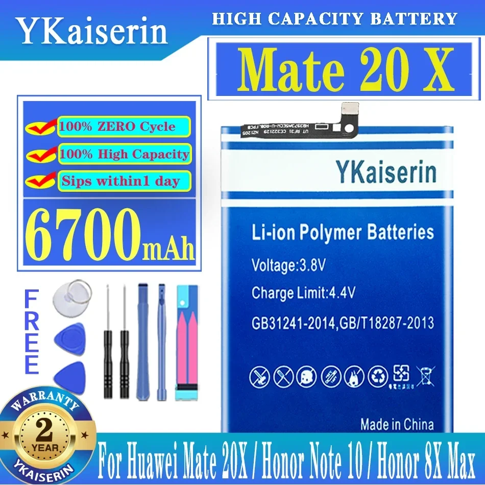 6700mAh HB3973A5ECW Battery for Huawei Honor Note 10 RVL-AL09 RVL-AL10 Mate 20 X 20X Mate20X EVR-AL00 Honor 8X Max Batteries
6700mAh HB3973A5ECW Battery for Huawei Honor Note 10 RVL-AL09 RVL-AL10 Mate 20 X 20X Mate20X EVR-AL00 Honor 8X Max Batteries