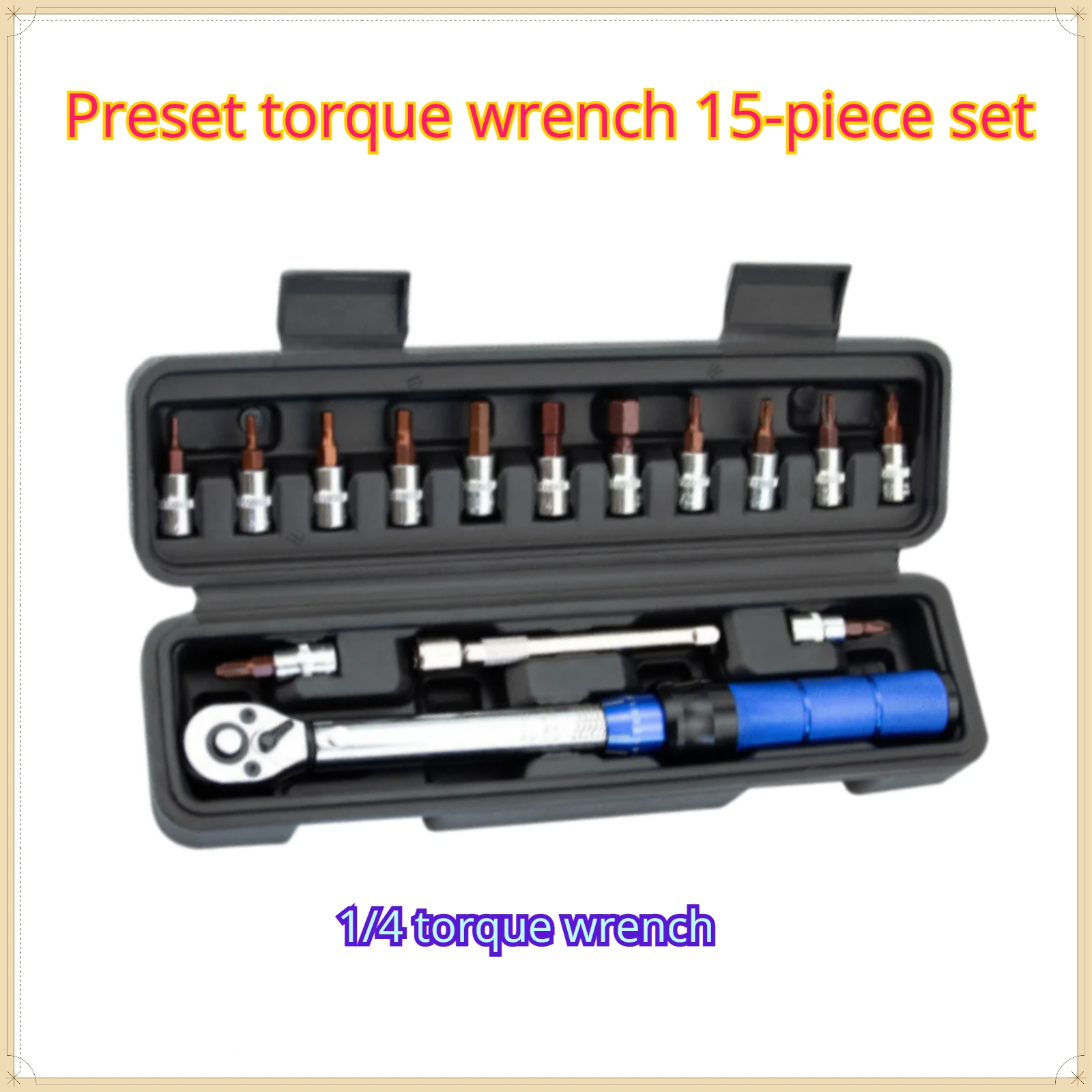 15PCS 2-24nm Torque Adjustable 1/4"Ratchet Wrench Quick-release Torque Wrench Repairing Tool High Precise Torque Preset Wrenches
15PCS 2-24nm Torque Adjustable 1/4"Ratchet Wrench Quick-release Torque Wrench Repairing Tool High Precise Torque Preset Wrenches