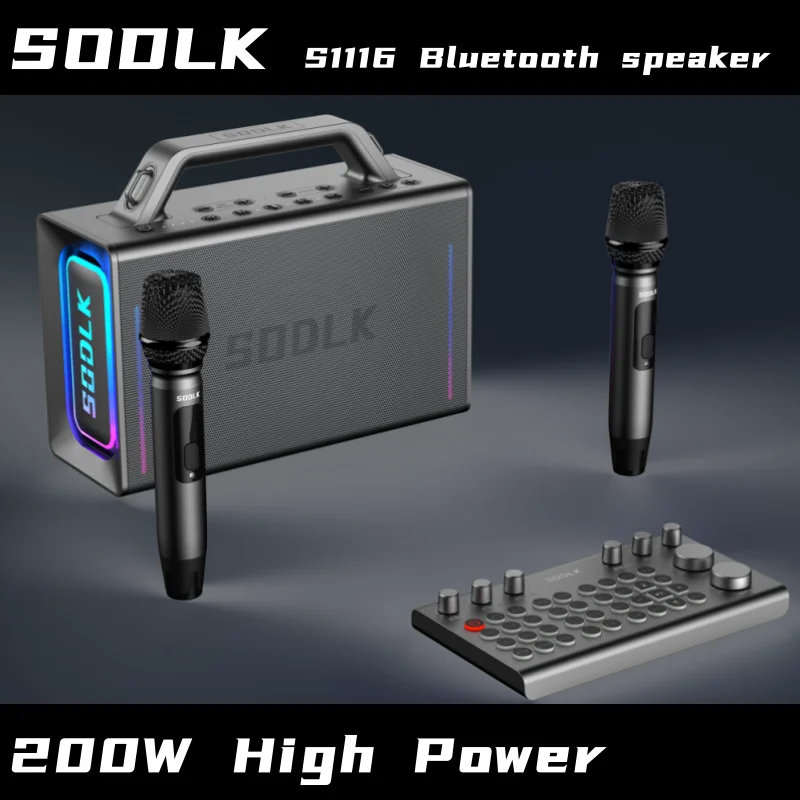 SODLK S1116 200W High Power Portable Bluetooth Speaker Subwoofer Outdoor Waterproof Sound Box 3D Stereo Surround Sound System
SODLK S1116 200W High Power Portable Bluetooth Speaker Subwoofer Outdoor Waterproof Sound Box 3D Stereo Surround Sound System