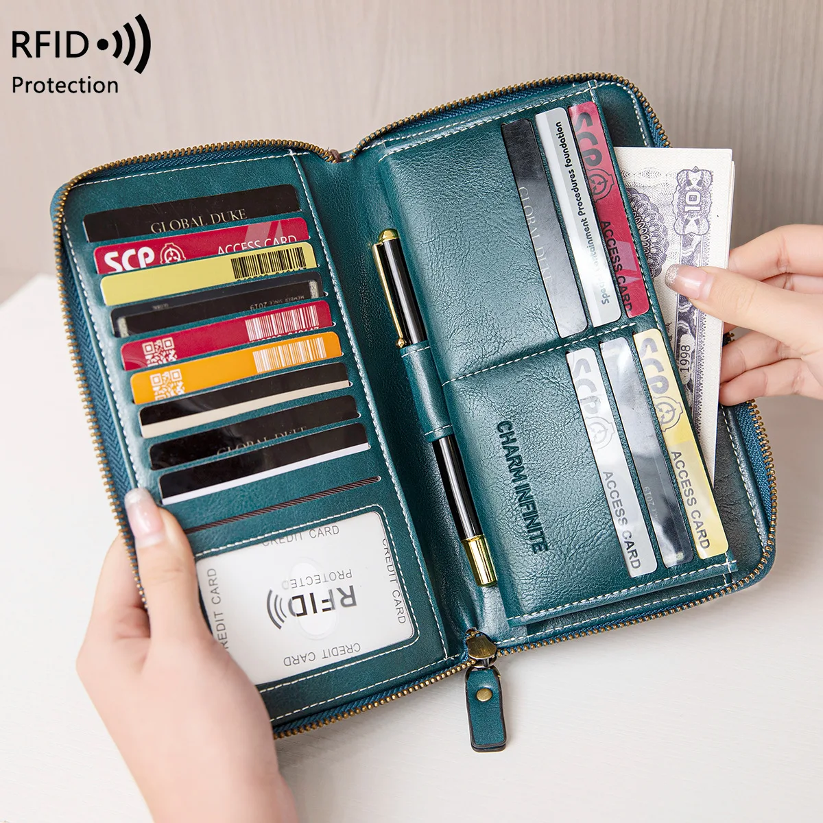 Новый Wpmen's кожаный RFID-кошелек большой емкости клатч на молнии закрытый ретро длинный кошелек с несколькими картами
Новый Wpmen's кожаный RFID-кошелек большой емкости клатч на молнии закрытый ретро длинный кошелек с несколькими картами