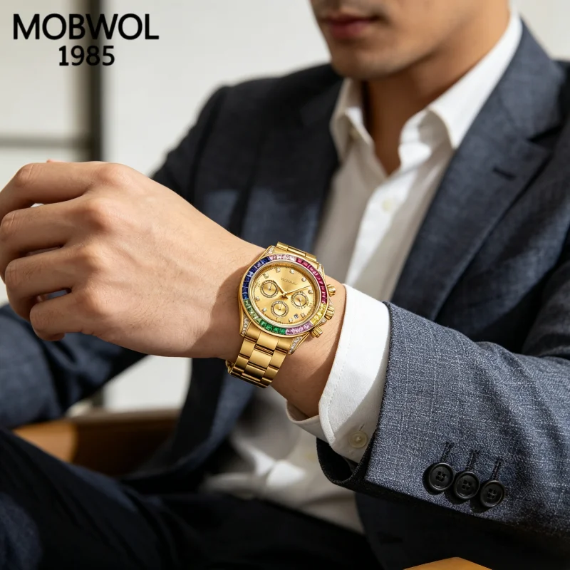MOBWOL New Men's Watch High-End Business Luminous Luxury Unique Design Fashion Dial Stainless Steel Strap Quartz Watch for Men
MOBWOL New Men's Watch High-End Business Luminous Luxury Unique Design Fashion Dial Stainless Steel Strap Quartz Watch for Men