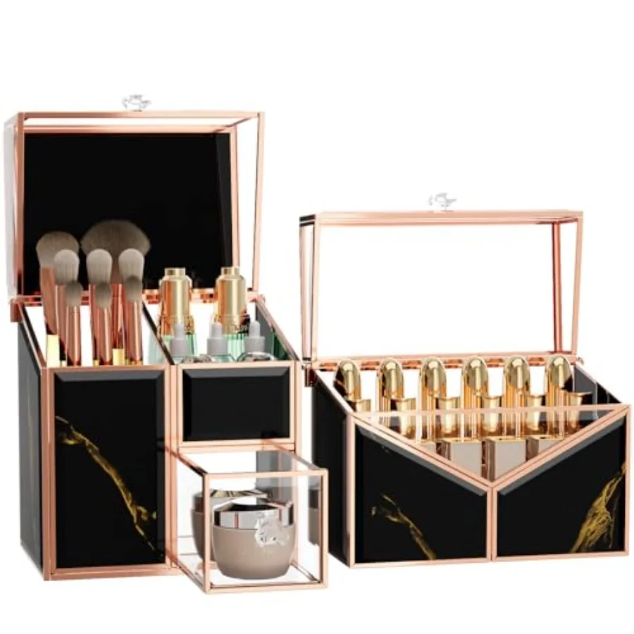 black makeup organizer Vanity Holder with 18-Slot Lipstick Organizer and Covered Makeup Brush Holder Skincare Perfume and Cosme
black makeup organizer Vanity Holder with 18-Slot Lipstick Organizer and Covered Makeup Brush Holder Skincare Perfume and Cosme
