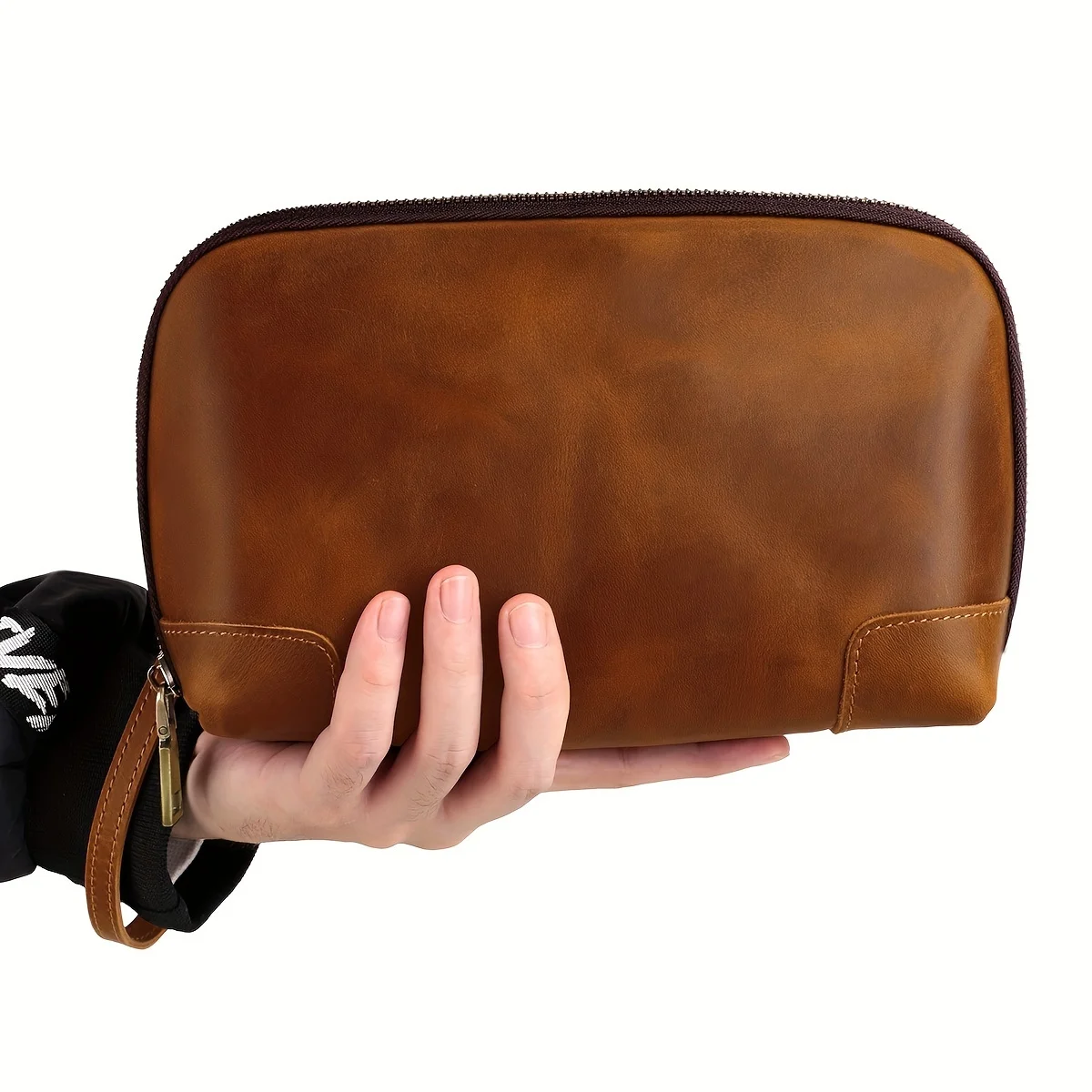 1pc Top Layer Cowhide Retro Clutch Bag, Genuine Leather Bag For Mobile Phone, Data Cable And Earphones, With Wrist Strap
1pc Top Layer Cowhide Retro Clutch Bag, Genuine Leather Bag For Mobile Phone, Data Cable And Earphones, With Wrist Strap