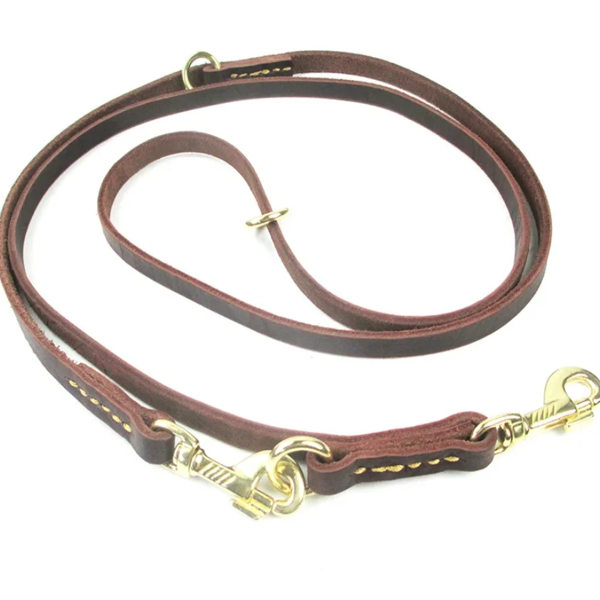Multifunctional two Dog Leash Genuine Leather Double Leashe P chain Collar Adjustable Long Short pet Dog Walking Training Lead
Multifunctional two Dog Leash Genuine Leather Double Leashe P chain Collar Adjustable Long Short pet Dog Walking Training Lead