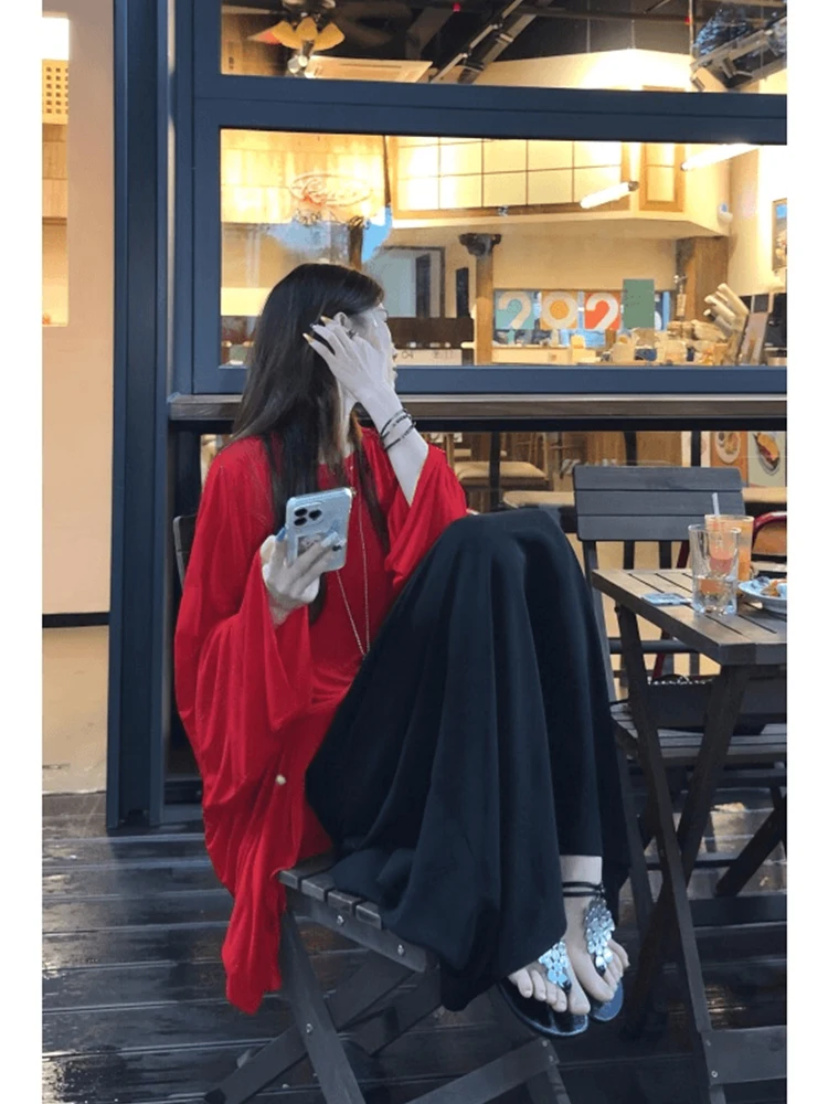 Loose Comfortable Red Long Sleeve Top And Skirt Set plus Size Women's Fashionable Summer Outfit Sun Protection Two-Piece Set
Loose Comfortable Red Long Sleeve Top And Skirt Set plus Size Women's Fashionable Summer Outfit Sun Protection Two-Piece Set