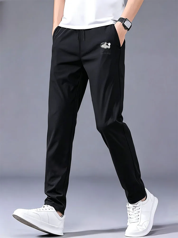 Men GYM Muscle Dumbbell Print Ice Silk Casual Pants Drawstring Elastic Waist Straight Leg Quick Dry Sports Trousers Fitness Swea
Men GYM Muscle Dumbbell Print Ice Silk Casual Pants Drawstring Elastic Waist Straight Leg Quick Dry Sports Trousers Fitness Swea