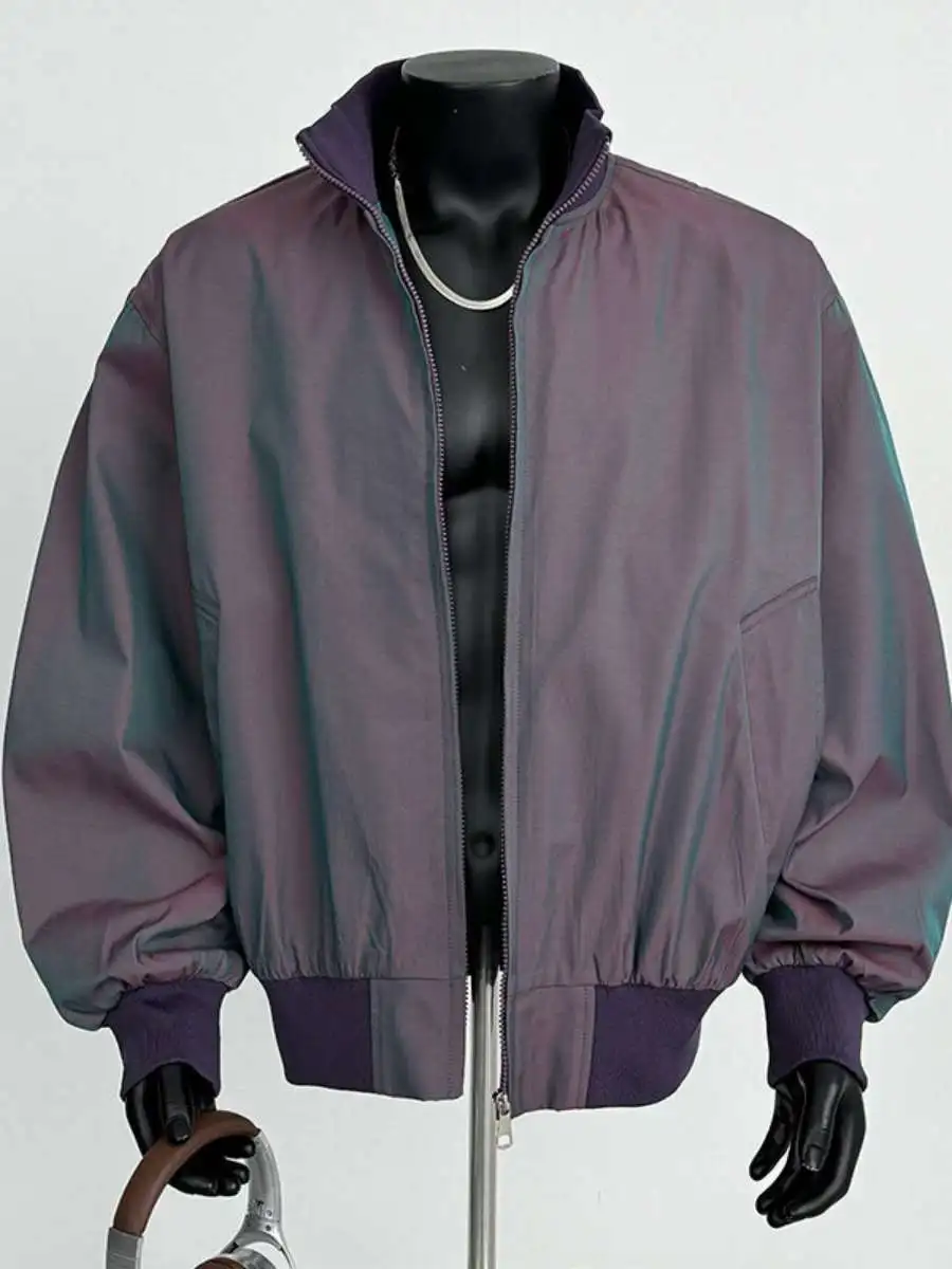 Spring New Arrival Men's Flight Jaet Satin Loose ort Sle Stand Collar Outerwear Trendy American Sle Top
Spring New Arrival Men's Flight Jaet Satin Loose ort Sle Stand Collar Outerwear Trendy American Sle Top