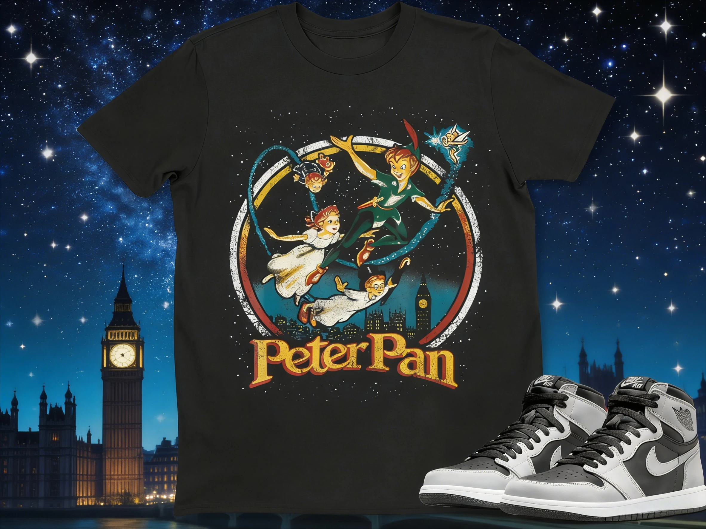 Summer Disney Peter Pan Pattern Printed Pure Cotton T-shirt, Fashionable Loose Short-sleeved, Unisply-style
Summer Disney Peter Pan Pattern Printed Pure Cotton T-shirt, Fashionable Loose Short-sleeved, Unisply-style