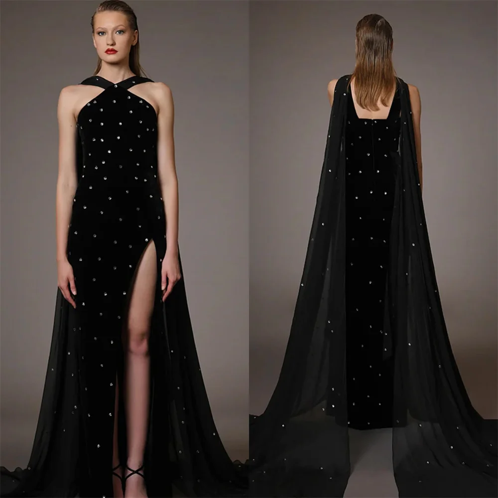 Customized Prom Dress Formal Evening Gown Saudi Arabia Dearin Halter A-line Floor Length Sequin Skirts Open Back Tulle Ri
Customized Prom Dress Formal Evening Gown Saudi Arabia Dearin Halter A-line Floor Length Sequin Skirts Open Back Tulle Ri