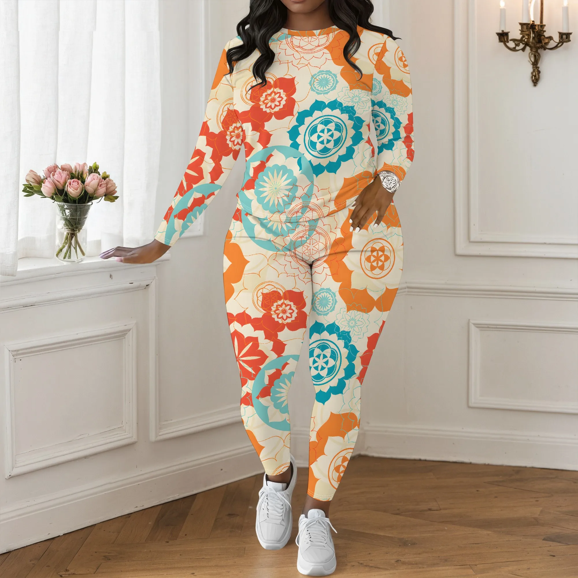 Women's Long Sleeved Two-Piece Set, 3D Fashionable Printed Pattern Long Sleeved Two-Piece Set, Casual And Relaxed Style.
Women's Long Sleeved Two-Piece Set, 3D Fashionable Printed Pattern Long Sleeved Two-Piece Set, Casual And Relaxed Style.