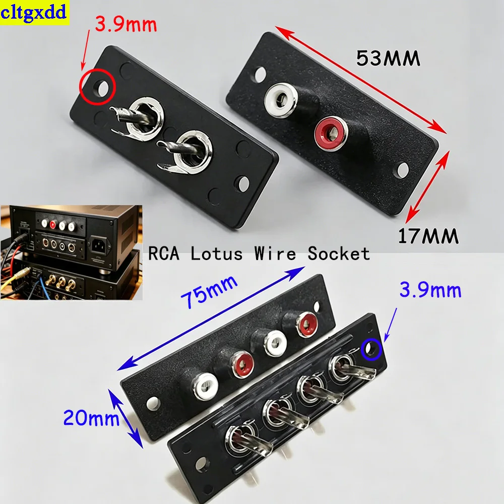 Cltgxdd 2/5/10piece RCA Lotus socket Female socket Audio AV adapter 2-hole 4-hole power amplifier Audio speaker wiring socket
Cltgxdd 2/5/10piece RCA Lotus socket Female socket Audio AV adapter 2-hole 4-hole power amplifier Audio speaker wiring socket