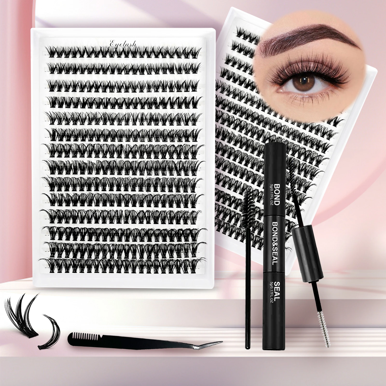 Cluster Eyelash Extension Kit 8-16mm Mixed 280PCS Thick Soft Curly Lashes Contact Lens Friendly False Lashes With Lash Tools Set
Cluster Eyelash Extension Kit 8-16mm Mixed 280PCS Thick Soft Curly Lashes Contact Lens Friendly False Lashes With Lash Tools Set