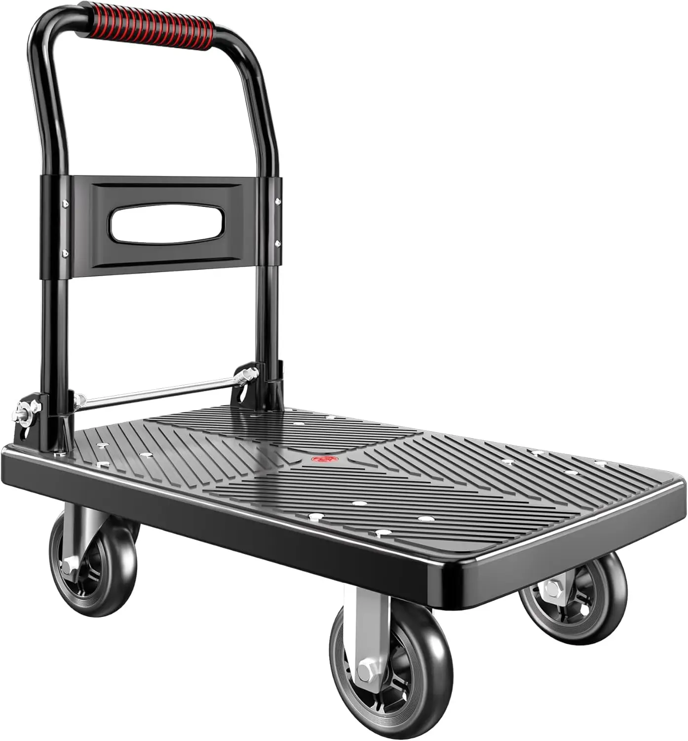 Foldable Push Cart Dolly with 660 lbs Capacity, 4'' PU Silent Wheels for Easy Storage and Smooth Moving
Foldable Push Cart Dolly with 660 lbs Capacity, 4'' PU Silent Wheels for Easy Storage and Smooth Moving