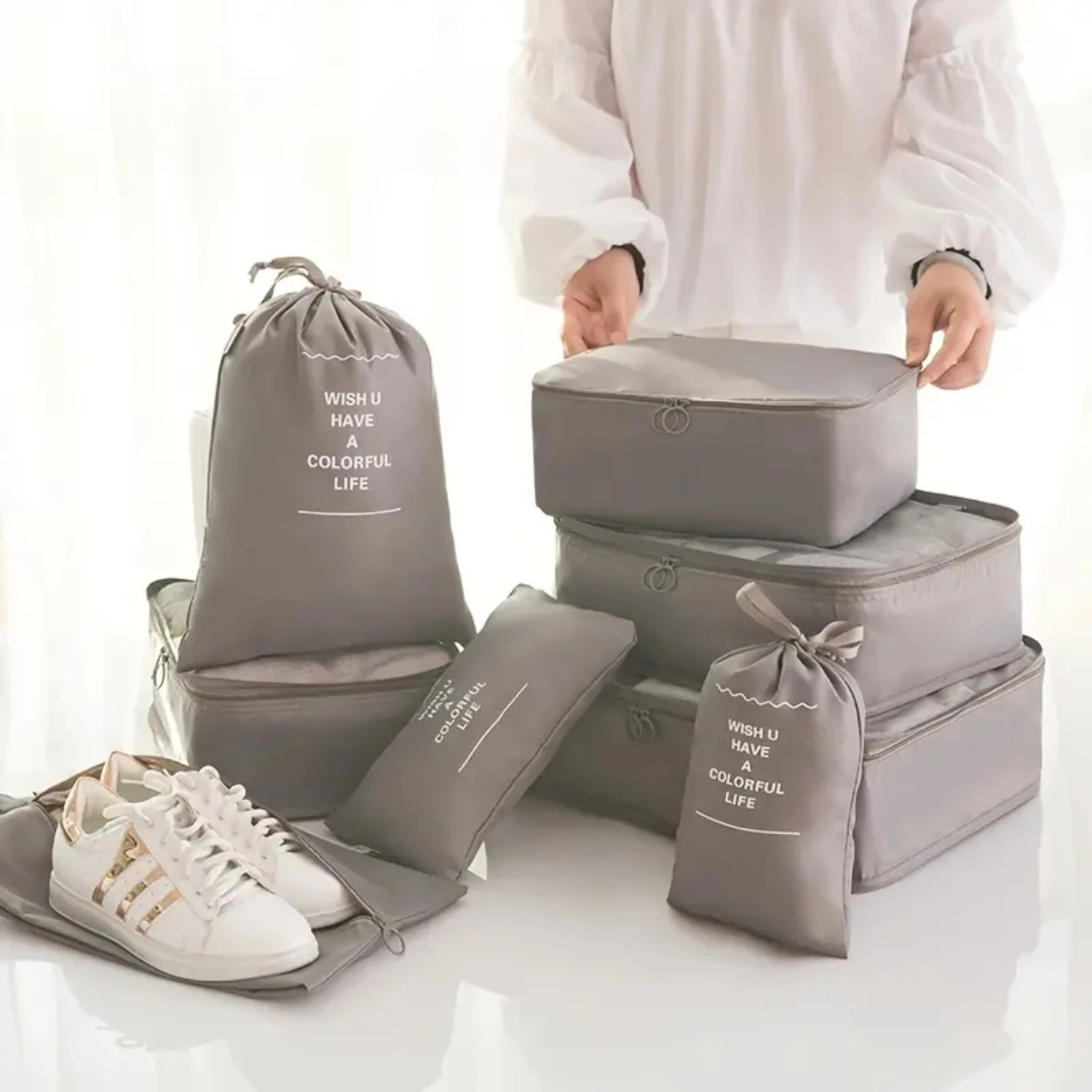 Convenient and Portable Clothes Storage Bag with 9pcs - Ideal Solution for Organizing and Packing Clothes for Travel
Convenient and Portable Clothes Storage Bag with 9pcs - Ideal Solution for Organizing and Packing Clothes for Travel