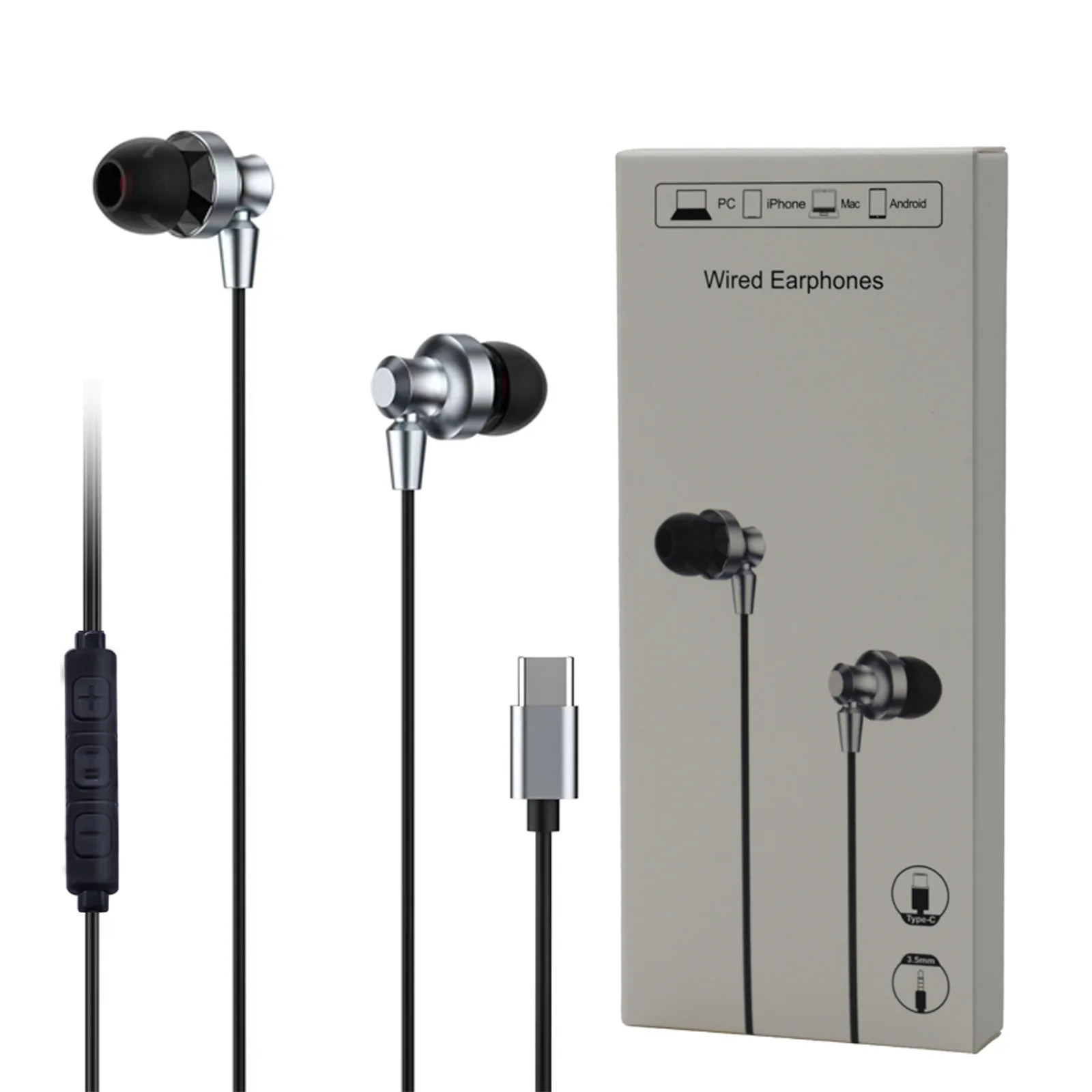 High quality all metal bass in ear headphones with microphone and cable control Type-C cable suitable for Huawei Xiaomi
High quality all metal bass in ear headphones with microphone and cable control Type-C cable suitable for Huawei Xiaomi