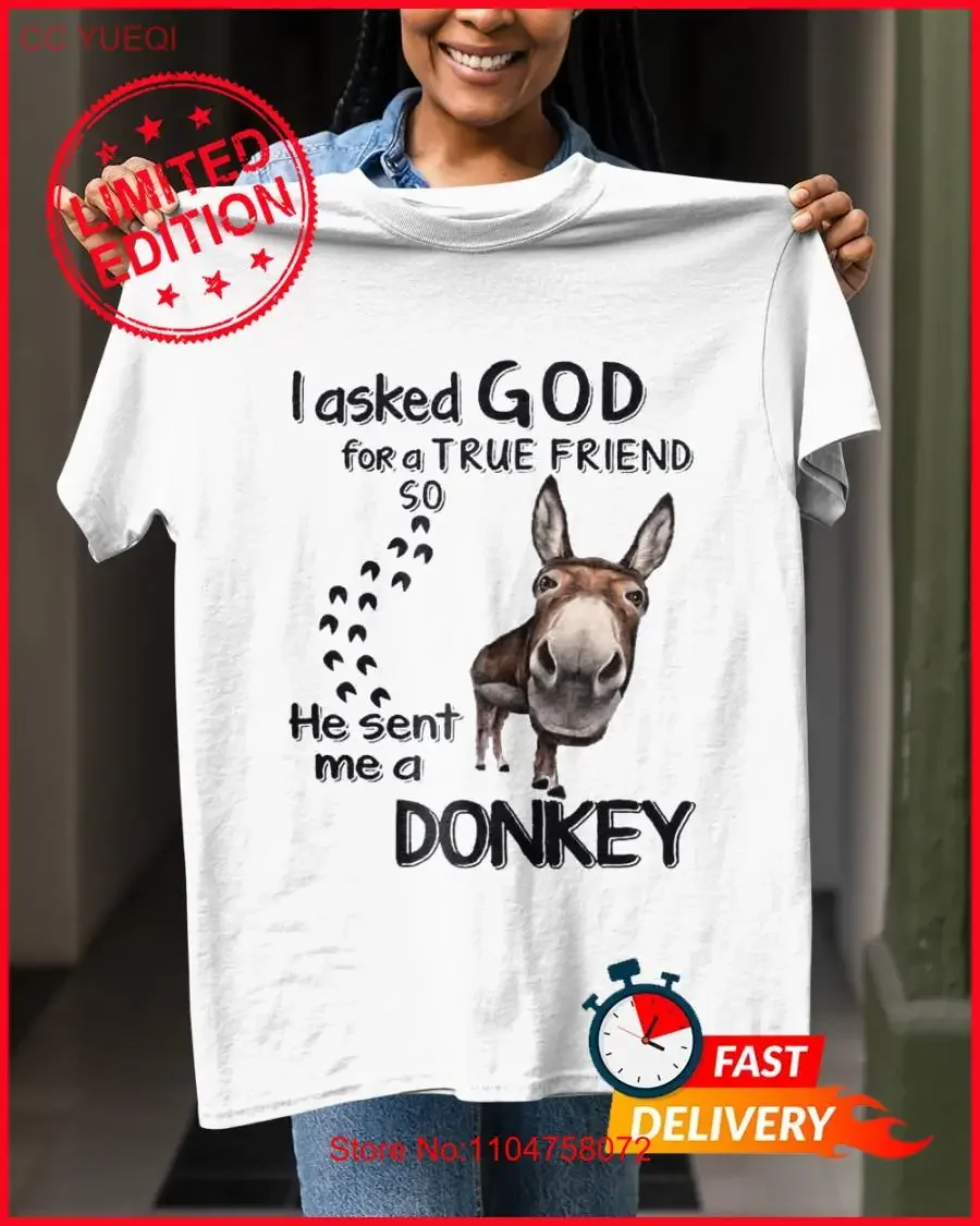 I asked god for true friends Donkey T Shirt vintage Washed Versatile Unisex Top For Everyday Wear Casual Comfortable Stylish
I asked god for true friends Donkey T Shirt vintage Washed Versatile Unisex Top For Everyday Wear Casual Comfortable Stylish